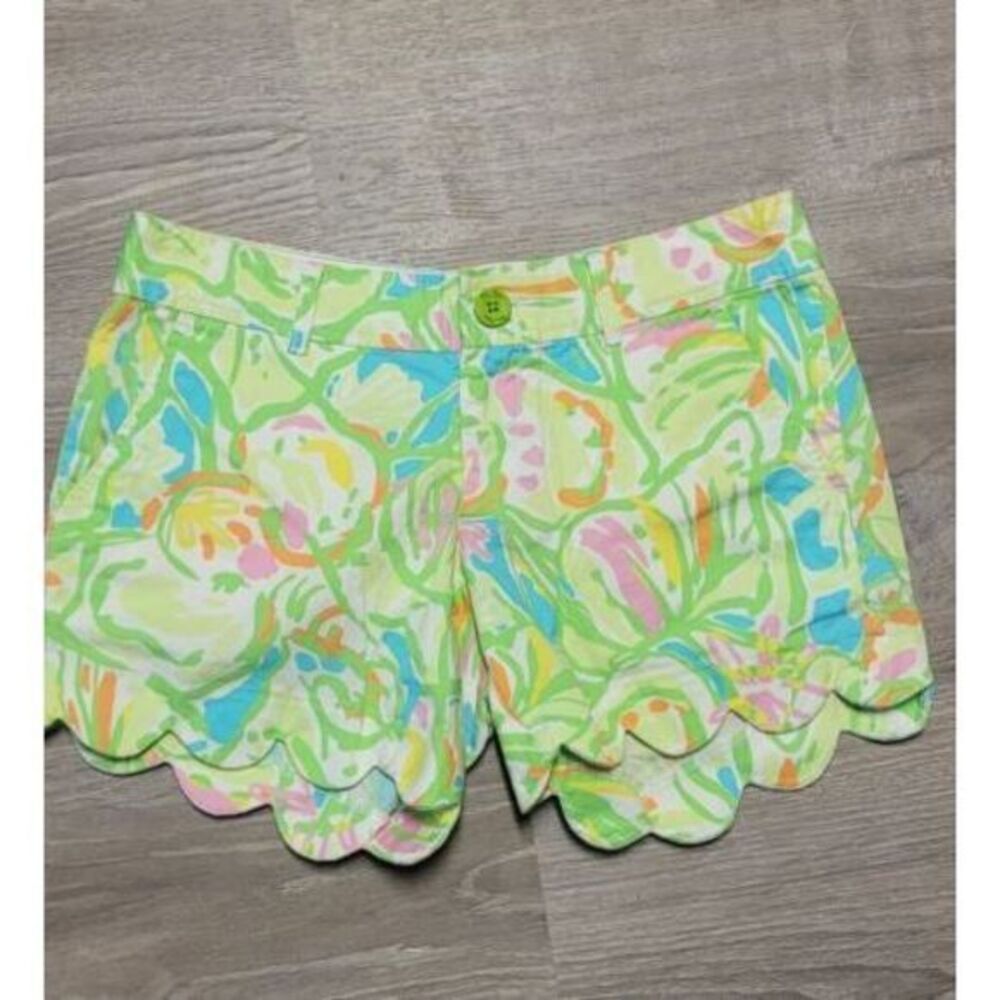 Lilly Pulitzer Women's The Buttercup Short Green Floral 100% Cotton